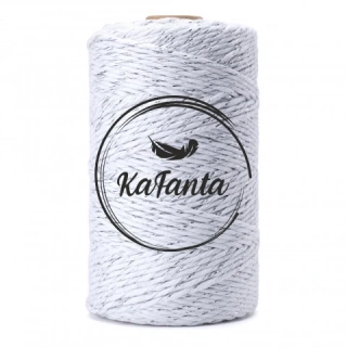 Macrame priadza KaFanta PREMIUM 3mm/200m - white silver