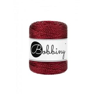 Macrame Bobbiny 3PLY regular Metallic red