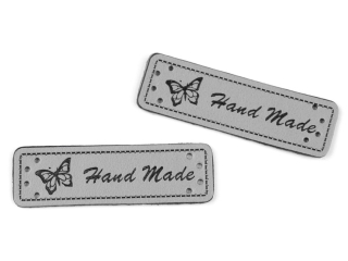 Ceduľka Handmade - šedá
