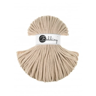 Bobbiny Classic 4 mm Warm beige – bavlnená šnúra 100 m na macramé a háčkovanie
