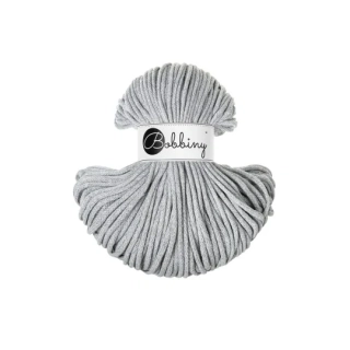 Bobbiny Classic 4 mm Light Grey – bavlnená šnúra 100 m na macramé a háčkovanie