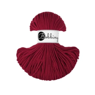 Bobbiny Junior 3 mm Red Velvet – bavlnená šnúra 100 m na macramé a háčkovanie