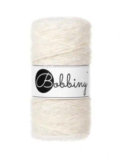 Bobbiny Bouclé 3 mm - šnúra s alpakou 100 m Natural